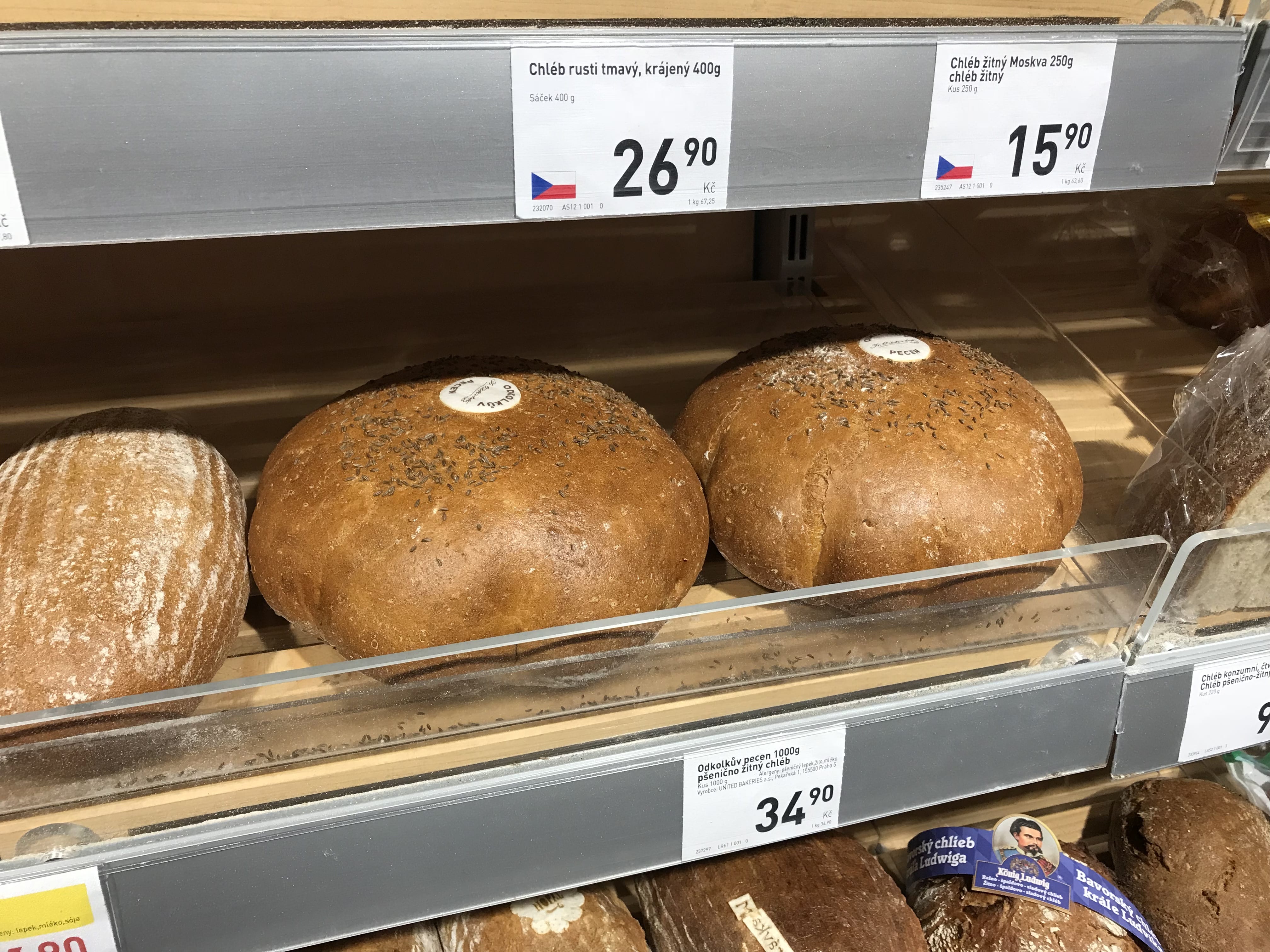 bread with an edible label on the shelf can't be missed