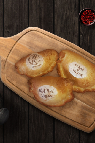 Cornish pasties with edible labels