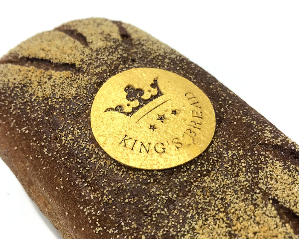 premium carved label in gold