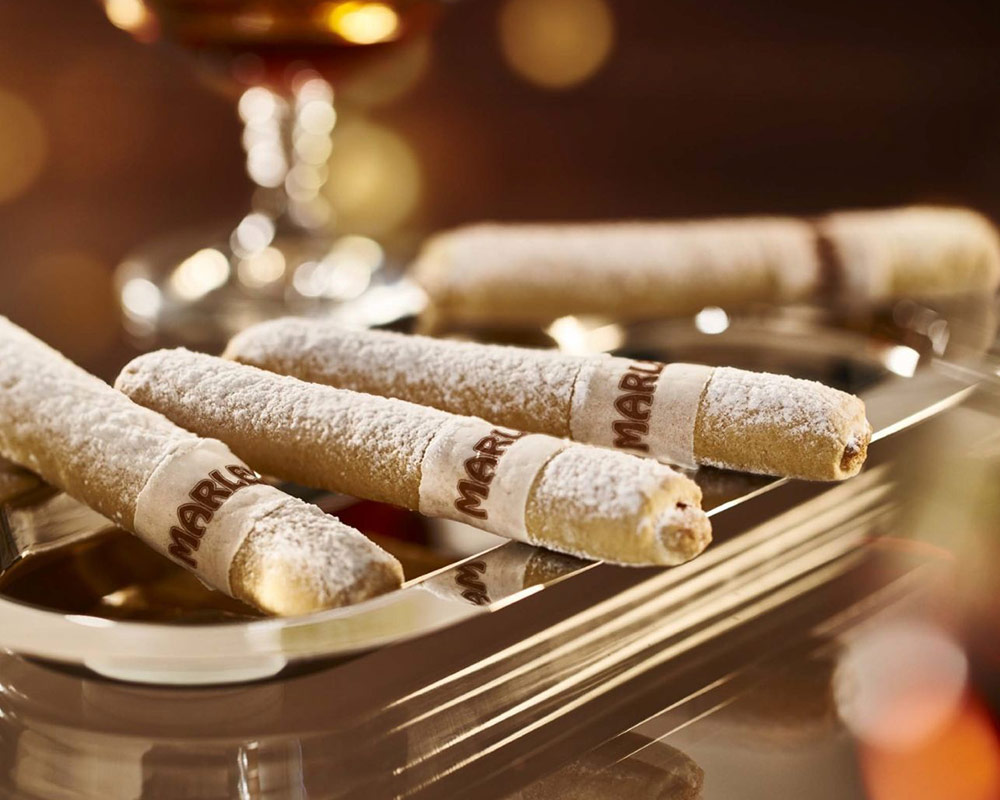 honey cigars with edible paper decor